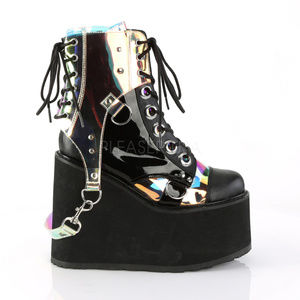 Gothic Wedge Platform Lace Up Ankle Boots